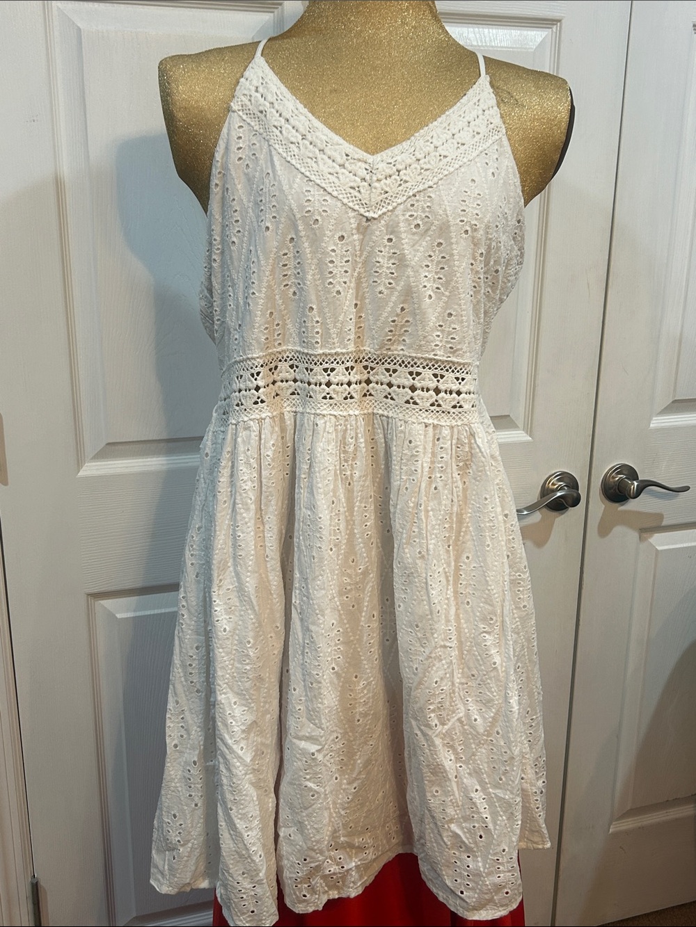 White Eyelet Spaghetti Strap Sundress